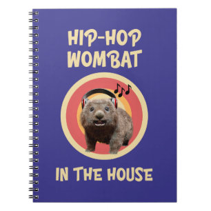 Grappige Hip-hop Wombat in Huis Notitieboek