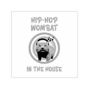 Grappige Hip-hop Wombat in Huis Zelfinktende Stempel