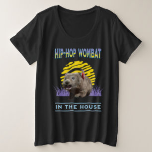 Grappige Hip Hop Wombat Muziek Humor Grote Maat T-shirt