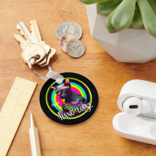 Grappige Hippie Sphynx Kat Sleutelhanger