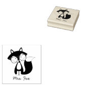 Grappige Hipster Fox Rubberstempel (Gestempeld)