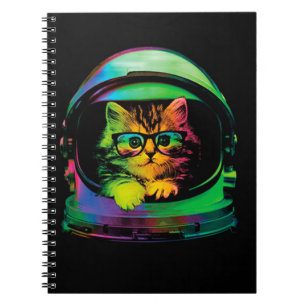 grappige hipster kat astronaut notitieboek