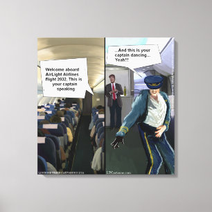 Grappige Hipster Luchtvaartmaatschappij Piloot Can Canvas Afdruk
