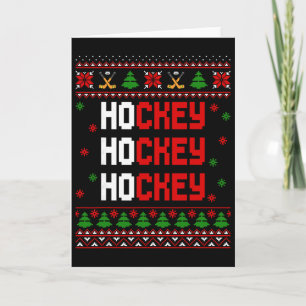 Grappige Ho Ho Ho Hockey Verschrikkelijke Kersttru Kaart