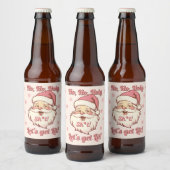 Grappige Ho Ho Retro Kerstman Kerstfeestfeestje Bier Etiket (Flessen)