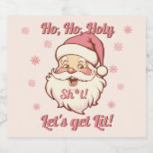 Grappige Ho Ho Retro Kerstman Kerstfeestfeestje Bier Etiket (Enkel label)