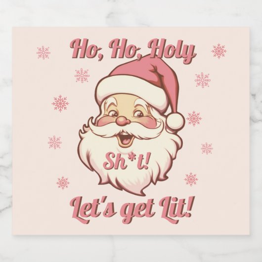 Grappige Ho Ho Retro Kerstman Kerstfeestfeestje Bier Etiket (Enkel label)