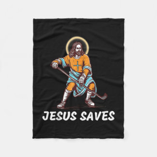 Grappige hockey jesus redt doelman sport godsdiens fleece deken