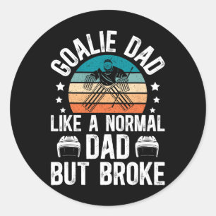 Grappige Hockey Keeper Vader Van Een Hockey Doelma Ronde Sticker