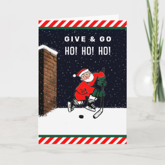 Grappige Hockey Kerst Feestdagen Kaart