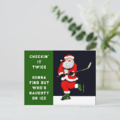 Grappige Hockey Kerst Feestdagenkaart (Staand voorkant)