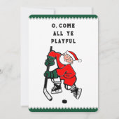 Grappige Hockey Kerstmis Feestdagenkaart (Voorkant)