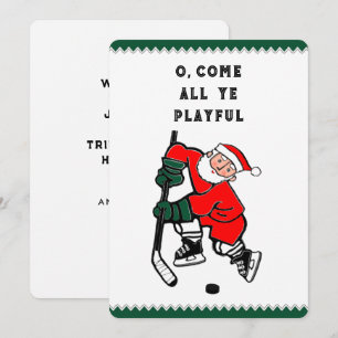 Grappige Hockey Kerstmis Feestdagenkaart
