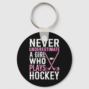 Grappige Hockey Kunst Voor Meisjes Vrouwen Veldhoc Sleutelhanger