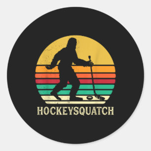 Grappige Hockey Sasquatch Cadeau Bigfoot Veld IJsh Ronde Sticker