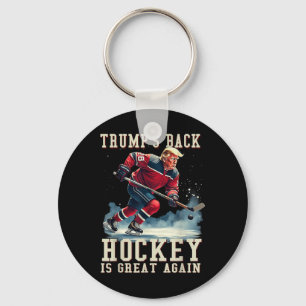 Grappige Hockey Trump Speler Cool Ice Hockey Sleutelhanger