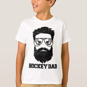 Grappige Hockey Vader Wanordelijke Haren Baard Hoc T-shirt