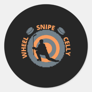 Grappige Hockey Vieringen Wiel Snipe Celly Hockey Ronde Sticker