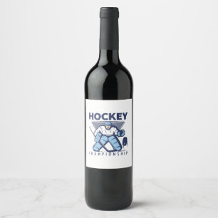Grappige hockey wijn etiket