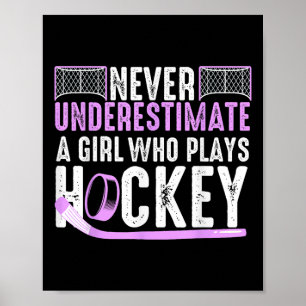 Grappige hockeykunst voor meisjes vrouwen veldhock poster