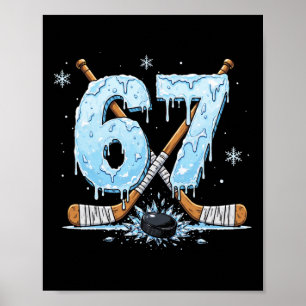 Grappige Hockeyliefhebbers Druppel 6-7 Nummer Zes  Poster