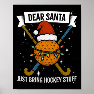 Grappige Hockeyspeler, Moeder, Vrouw Kerstmuts Lic Poster