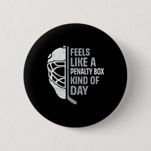 Grappige hockeyspeler voelt zich als een strafbank ronde button 5,7 cm