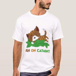 Grappige Hoge Op Nepeta Kattekruid Cartoon Kat Kun T-shirt