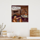 Grappige Holbewoner Auteur Poster (Keuken)