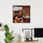 Grappige Holbewoner Auteur Poster (Thuiskantoor)