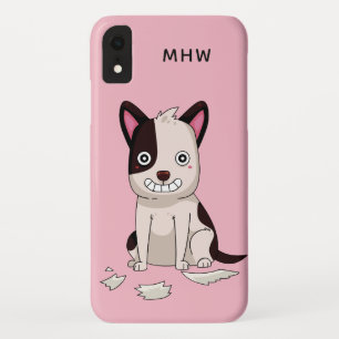 Grappige Hond aangepaste monogram & kleur telefoon iPhone XR Hoesje
