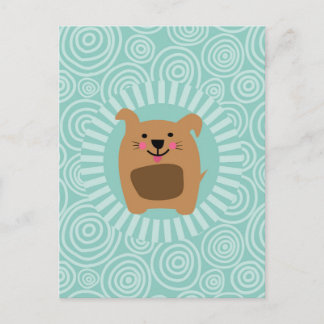 Grappige Hond Ansichtkaart - Mooie Puppy Turquoise Briefkaart