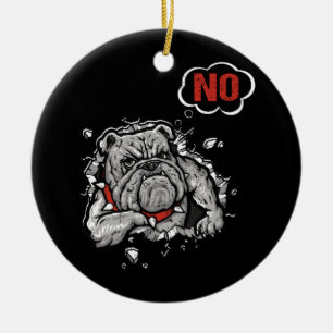 Grappige hond bulldog zeggen geen franse bulldog l keramisch ornament
