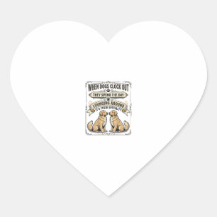 Grappige hond citaat vintage gravure loungende pup hart sticker
