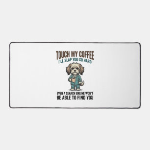 Grappige Hond Coffee Waarschuwing Vintage Gravure Bureaumat