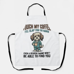 Grappige Hond Coffee Waarschuwing Vintage Gravure  Schort