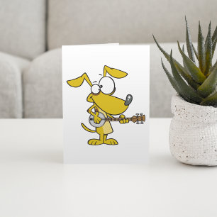 Grappige hond die banjomuziek speelt kaart
