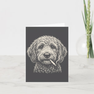 Grappige hond die sigaret rookt Golden Doodle Kaart