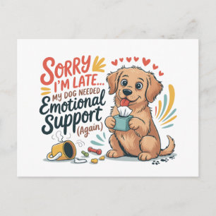 Grappige Hond Emotionele Steun Cartoon Citaat Briefkaart