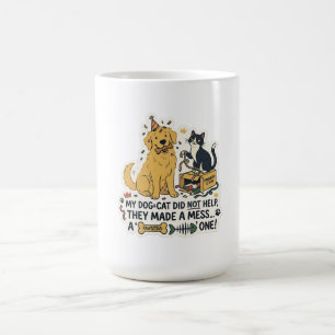 Grappige Hond en Kat Chaos Mopshond Liefhebber Kof Koffiemok