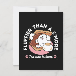 Grappige Hond en S'more Design – Kawaii Huisdierli Briefkaart