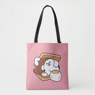 Grappige Hond en S'more Design – Kawaii Huisdierli Draagtas