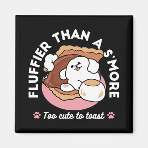Grappige Hond en S'more Design – Kawaii Huisdierli Magneet