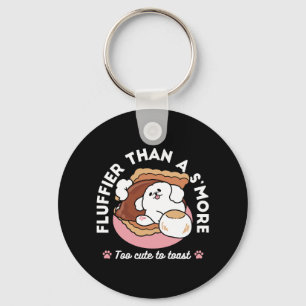 Grappige Hond en S'more Design – Kawaii Huisdierli Sleutelhanger
