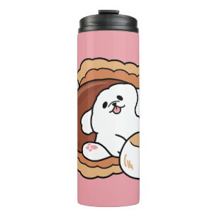 Grappige hond en S'more-ontwerp – Kawaii huisdierl Thermosbeker