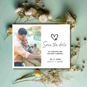 Grappige Hond Foto Bruiloft Save the Date Aankondigingskaart