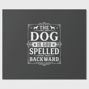 Grappige hond God achterstevoren gespeld Cadeaupapier