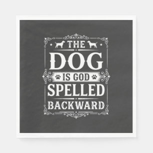 Grappige hond God achterstevoren gespeld Servet