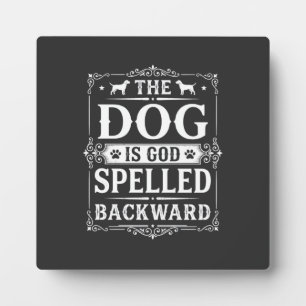 Grappige Hond God Omgekeerd Geschreven Fotoplaat