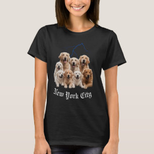 Grappige hond Golden Retriever Bootleg New York Ci T-shirt